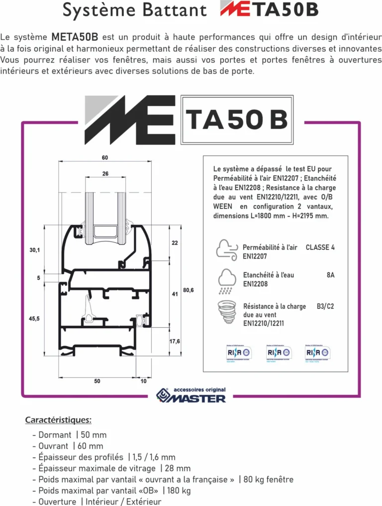 le systeme Meta 40 B est un produit a haute performances qui offre un design d'intérieur a la fois original et hamonieux permettant de réaliser des constructions diverses et innovantes .